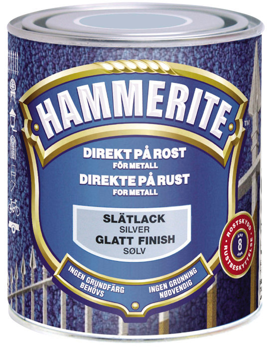 Hammarlack Slät Silver 750 ml Hammerite